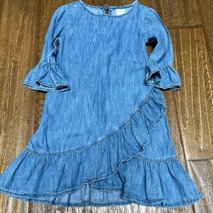 Chambray Ruffle Dress for Girls